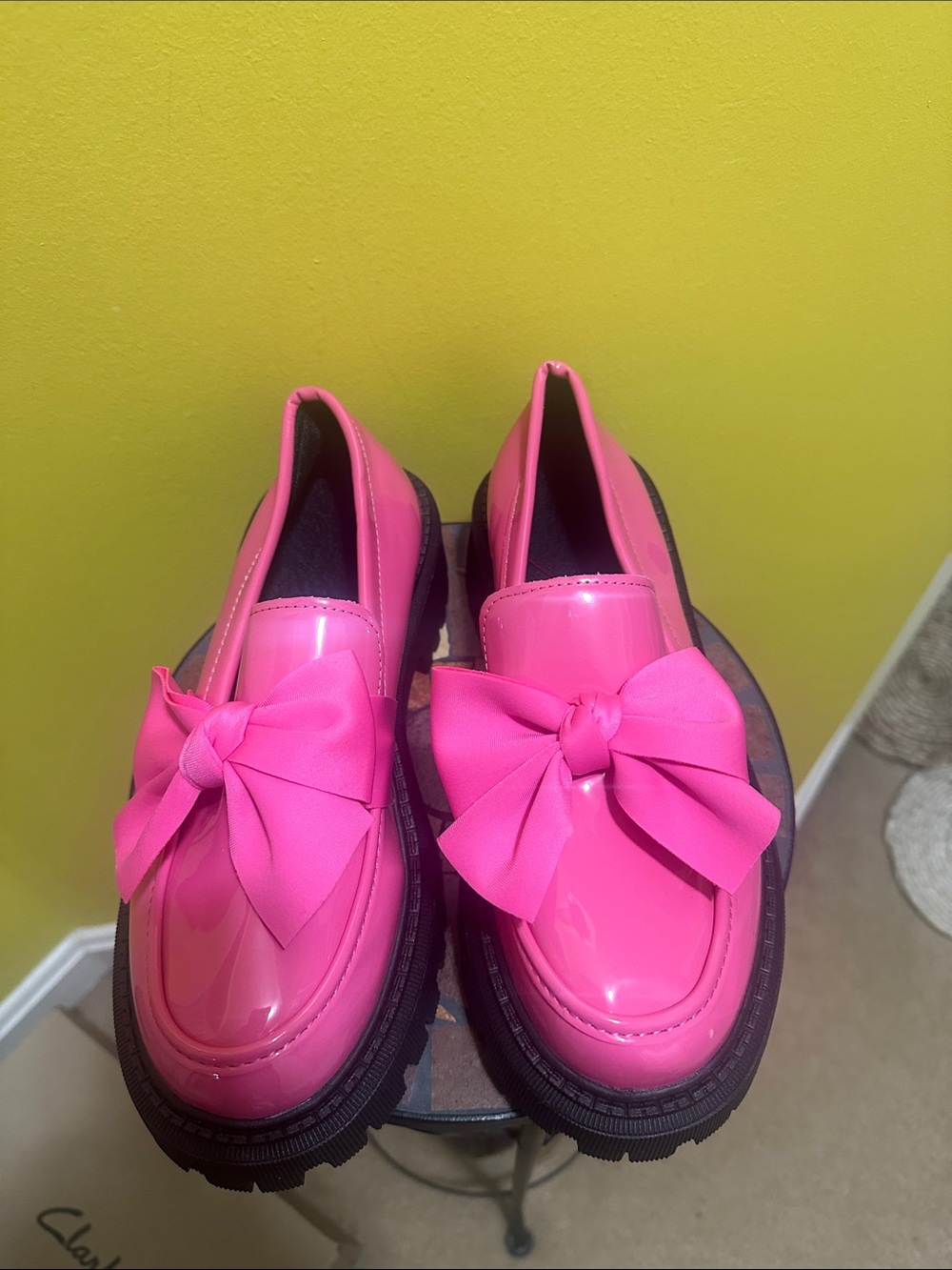 Hot Pink Bow Loafers